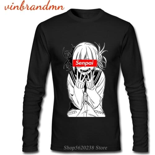 Men T shirt Himiko Waifu Long Sleeve Tee Shirts Himiko Tago Senpai Printed Male Cartoon Vogue T Shirts Harajuku Camisa Masculina