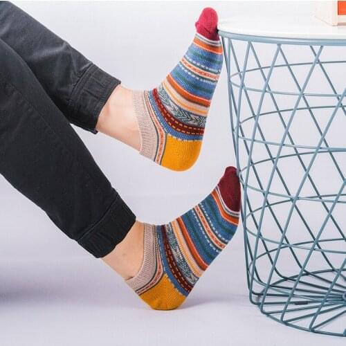 Clearance Sale Men Women Socks Summer Casual Breathable Ankle Socks Cotton Knitting Harajuku Retro Invisible Low Cut Short Socks