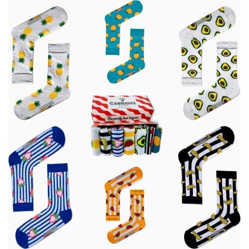 Socks 7 Pieces Set Fruit Design Unisex Women And Men Sweatproof Washable Discount Summer Winter Spring Autumn Fashion Trend Good