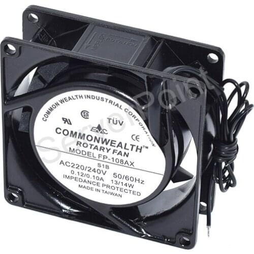 New FP-108AX 80*80*25mm AC220V/240V 0.12/0.10A 13/14W 50/60Hz 2 Wires Axial Cooling Fan Well Tested