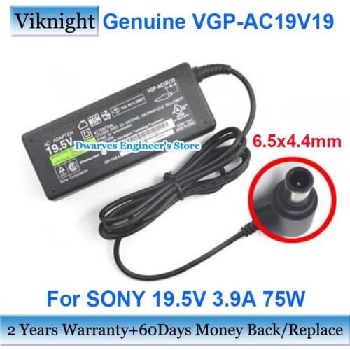 Genuine 19.5V 3.9A 75W AC Adapter Laptop Power Supply For SONY VAIO VGP-AC19V28 VGP-AC19V19 PCG-61611M PCG-61211M VGP-AC19V34