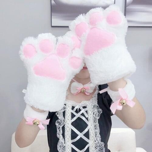 Gothic Lolita Anime Cat Paw Gloves Autumn Winter Cartoon Pawpads Girls Womens Female Cute Soft Cat Paw Cosplay Cat-Paw-Pad New