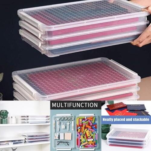 Transparent File Storage Box Document Paper Storage Container Office Supplies UY8