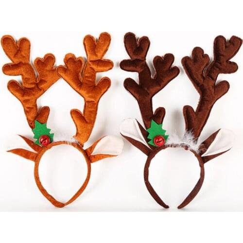 Christmas Headband Fancy Dress Hat Reindeer Antlers Santa Xmas Kids Baby Girls Adult Renifer Hairwear Christmas Hair Accessories
