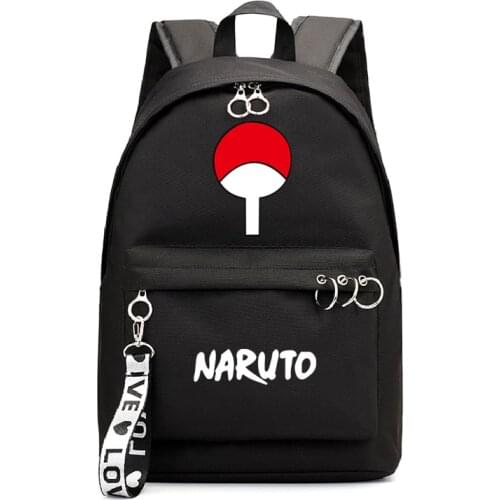 Anime Naruto Backpack School Book Bags Mochila Travel Bag Laptop Ribbon Ring Circle Boy Girls Backpack Pink Black
