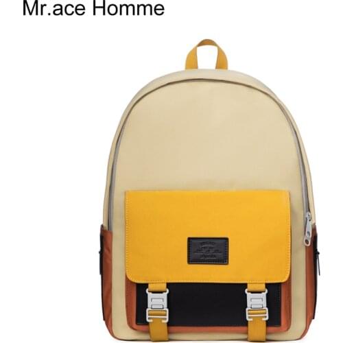 Mah Yellow Fashion School Backpack Women Laptop Backpack For Girl Cute College Bag Men Brand Waterproof Travel Bagback Boy