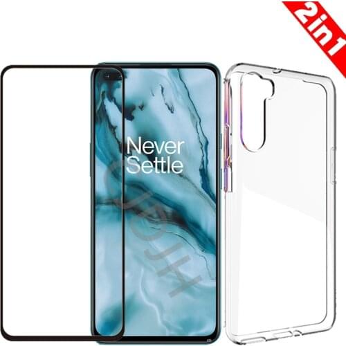 2-in-1 Ultra-thin tpu case + Screen Tempered Glass For Oneplus Nord Screen Protector Glass For One plus Nord protective Glass