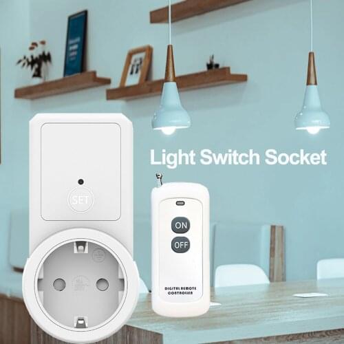 Universal EU Socket Wireless 433 Mhz RF Remote Control LED Light Outlet Switch For Smart Home Smart Power Socket Outlet