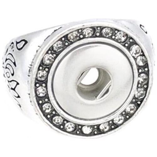 High Quality Crystal Snap Ring Vintage Snap Button Rings For Snap Jewelry Fit 12mm Snap Buttons Women Button Jewelry