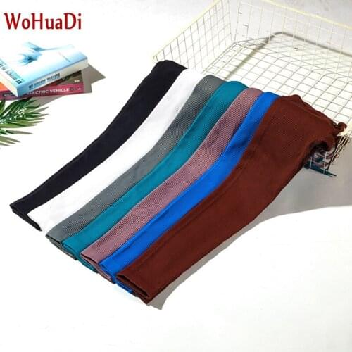 WOHUADI Seamless Sports Pants Girl Tight Sport Yoga Push Up Hips High Waist Drawstring Leggings Women Clothing Knitted Stripes