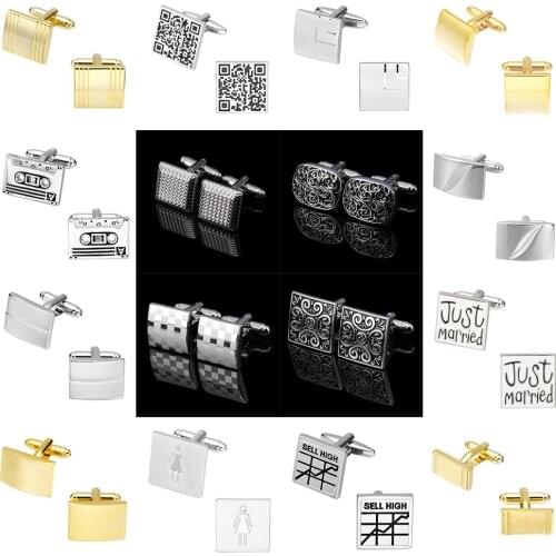 MeMolissa Novelty Square Cufflinks stainless steel Old craftsman hand Laser engraving Luxury High-grade Mens jewelry