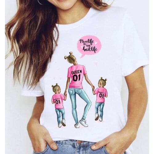 Women T-shirts 2021 Cartoon Super Mom Life Print MAMA Summer Ladies T shirt Harajuku Female Tee Tops Graphic Tee Shirt femme