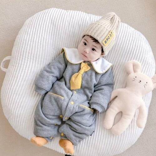 Winter Baby Boy Rompers Baby Girl Romper Unisex Covered Button One Piece Jumpsuit Suit Fleece Cotton for Babies