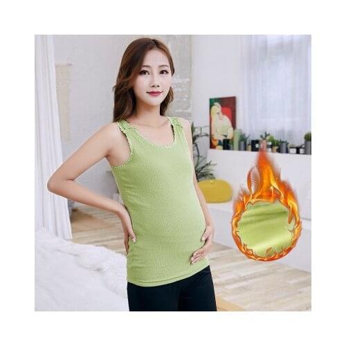 Winter new pregnant breastfeeding plus velvet thick warm vest female postpartum breastfeeding vest maternity dress