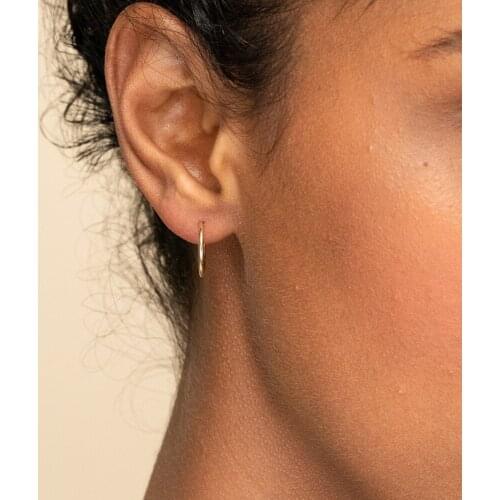 1Pair New Arrival Fashion Round Stainless Steel Ear Earrings Gold Color Allergy Free Hoop Piercing Earrings for Women