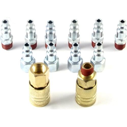 12pcs Quick Coupler Set 1/4''NPT Male and Female Quick Connector Kit Air Hose Coupling