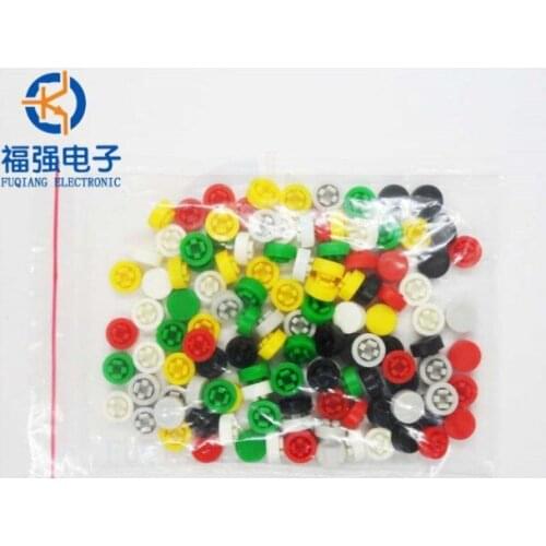 140 PCS Seven kinds of color each 20 PCS A44 key caps with 6 * 6 * 7.3 square head touch switch button switch caps
