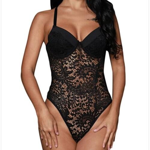 2019 Clothing Body Woman Body Floral Lace Bustier Sexy Bodysuit Macacao Feminino Bodies Mujer Jumpsuits, Playsuits