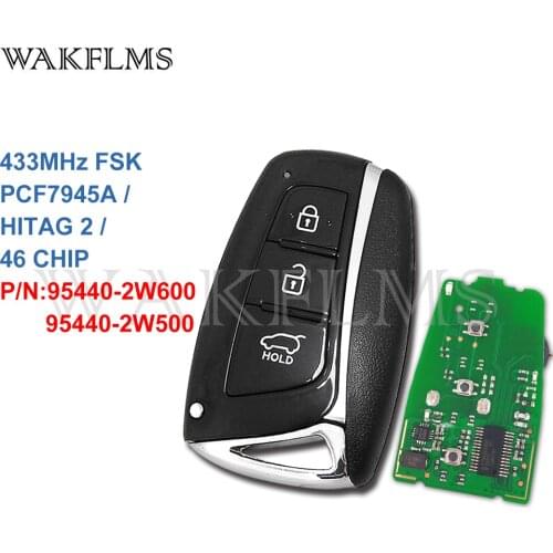3 btns Remote Smart key 433Mhz For HYUNDAI new Santa fe IX45 with PCF7945 chip 95440-2W600 95440-2W500