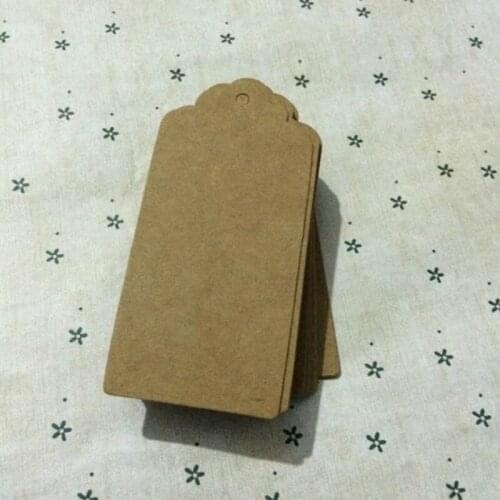 4.5 * 9.5 Cm Khakisquare Mark Products Hand Draw Cardboard Label Clothing Garment Tags Words Blank Paper Id Card 400 Pcs/lot