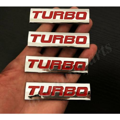 4pcs Metal Red Turbo T 2.0 2.5 3.0 Car Trunk Rear Emblem Badge Decal Sticker