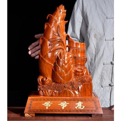 46CM Large GOOD HOME SHOP Spiritual Mascot # Company business career Steadily high Handmade Rosewood carving FENG SHUI statue