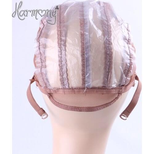 5PCS/Lot Black brown blonde Wig Making Cap Top Stretch Weaving Cap Back adjustable Strap for making wigs