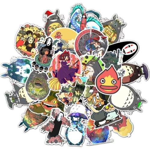 50Pcs Japan Miyazaki Hayao Anime Spirited Away Stickers For Skateboard Helmet Gift Box Bicycle Computer Notebook Car