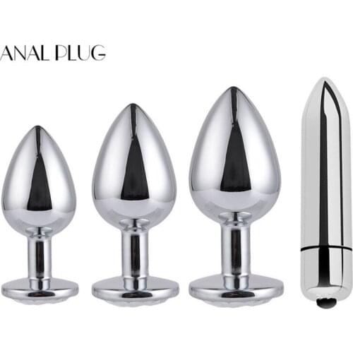 Anal Plug Women Vaginal Erotic Massager Stainless Steel Butt Plug Vibrator Sex Product Dildo Beads Sex Toy Vagina Insert