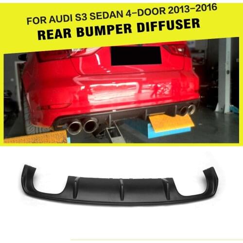 Car-Styling FRP Rear Diffuser Lip Bumper Guard for Audi A3 Sline / S3 Sedan 4-Door 2013 - 2016
