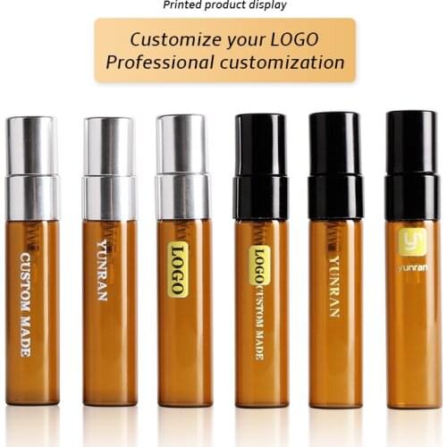 100Pieces/Lot 5ML Portable Amber Glass Perfume Bottles Atomizer Portable Contenitori cosmetic Vuoti With Aluminium Pump