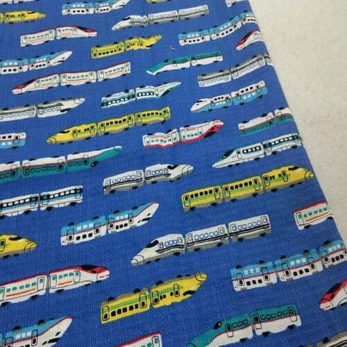 ViaPhil Brand New 100% Cotton Colorful Cartoon Trains Fabric Sewing Home Cloth Dress Textile Tissue Patchwork 50x70cm