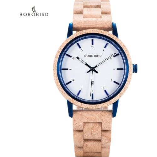 BOBO BIRD New Design Watch Men Women Maple Wooden Delicate Timepiece Date Relogio Masculino Birthday Gift to Him DropShipping