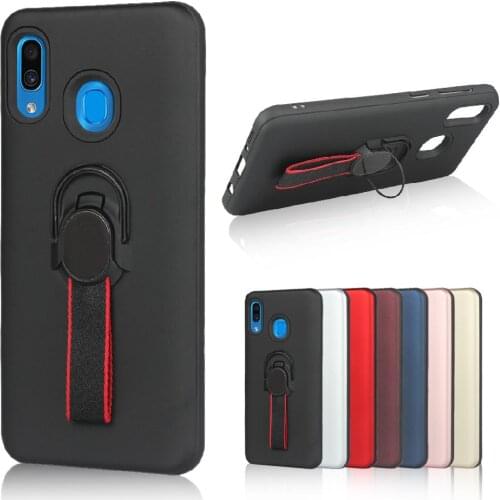 Kuulee For Samsung A60 Fashion Unique Finger Ring Phone Case Luxury PC+TPU Desktop Holder Shell