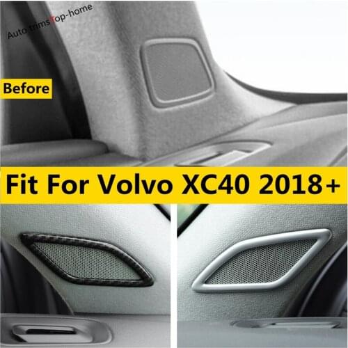 Pillar A Speaker Sound Audio Frame Decoration Cover Trim Car Carbon Fiber / Matte Interior Accessories For Volvo XC40 2018 -2021