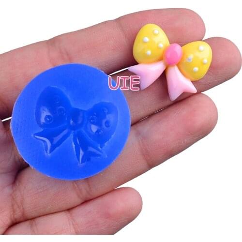 FYL690U 21.8mm x 18.2mm Bowknot Bow Silicone Mold Fondant Cake Decoration Candy Resin Clay Earrings Necklace Craft Soap Candle