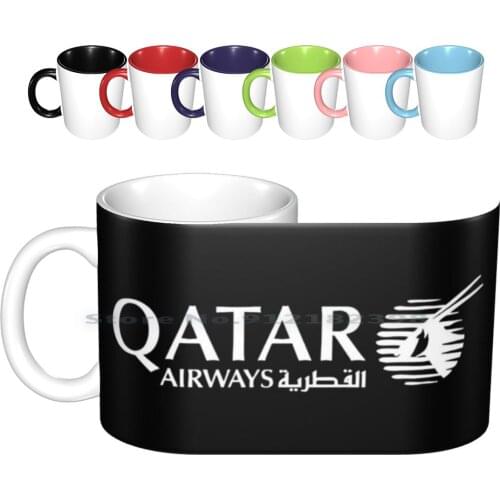 Best Selling-Qatar Airways Logo Ceramic Mugs Coffee Cups Milk Tea Mug Qatar Airways Qatar Airways Qatar Airways Stuff Qatar
