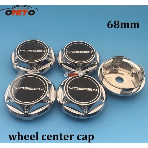 Good quality 20pcs/lot 68mm Black/Silver Car Wheel Center Hub Cover Caps Car Emblem Badge cover for Vossen logo Car styling