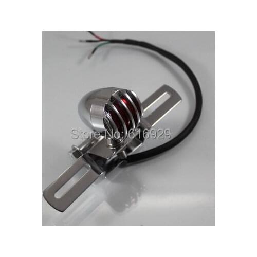 Chrome Motorcycle taillight brake lights license plate lamp with bracket for Chopper Sportster Dyna Softail xl883 xl1200