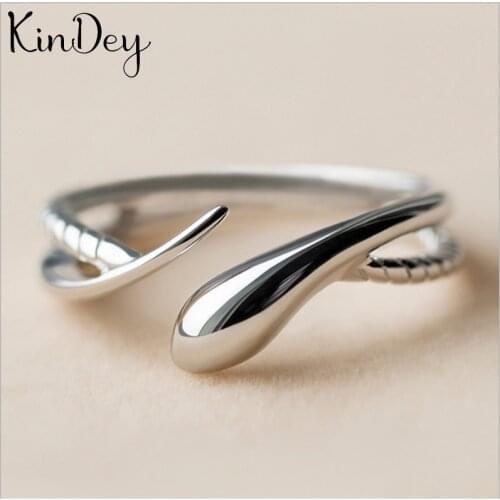 Kindey Punk Personality Silver Color Snake Rings For Women Engagement Jewelry Girls Open Finger Rings