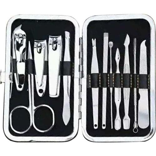 Manicure Set Nail Clippers 15 /12PCS Pedicure Kit With Stainless Steel Case Q0KD