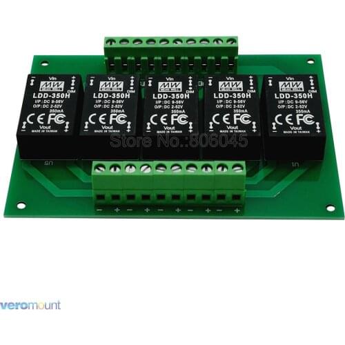 Meanwell LDD 5UP 350H DC - DC Constant Current Step-Down LED Driver +PCB Board For DIY 5 Channel Aquarium Fish Tank Led Emitter