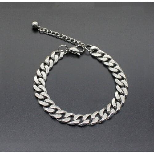 5mm 7mm 9mm Rock Gold Silver Color Stainless Steel Mens Bracelet 2020 Curb Cuban Link Bracelet Accessories Wristband Jewellery