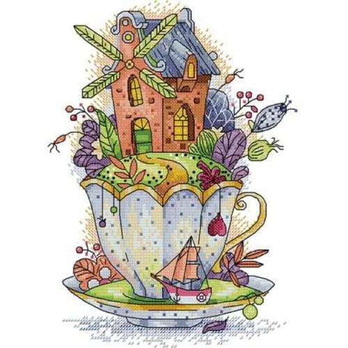 BMBY-Cross Stitch Kits Stamped for Adults Beginner Kids 11CT DIY Embroidery Needlework Kit - Fantasy 27X39cm