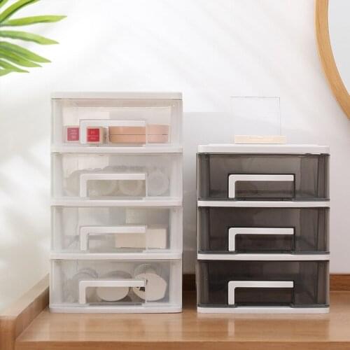 New Plastic Makeup Organizer Storage Box Small Drawer Jewelry Box Office Desktop Sundries Organizer Cosmetic Container Box