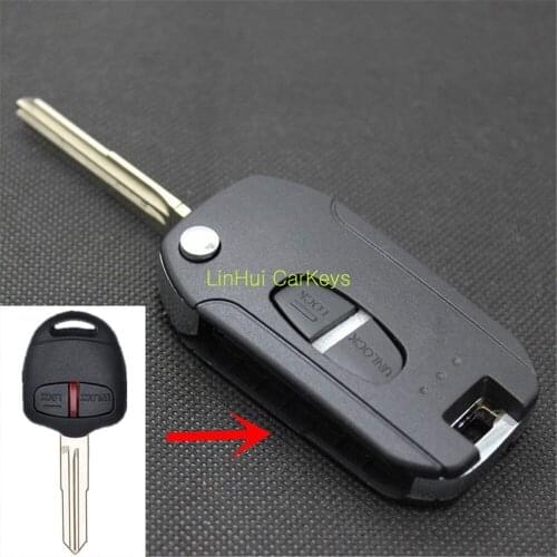 PINECONE Key Case for MITSUBISHI ASX OUTLANDER GRANDIS PAJERO SPORT Remote Key 2 Buttons Blank Blade Car Key Shell Cover 1 PC