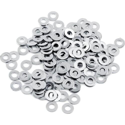 WALFRONT 100pcs/Lot Flat Washers Stainless Steel Insulation Gasket Plain Washer Metal Screws Repair Kit Tools M3/M4/M5/M6/M8/M10