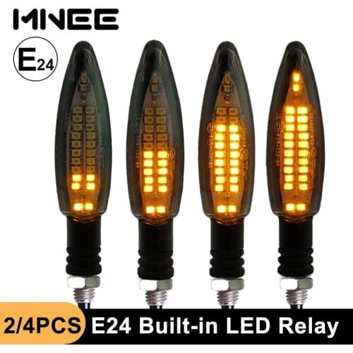 4pcs LED Turn Signal Light for Motorcycle E24 Built LED Flash Relay Blinker Waterproof Flashing Lights M8 LED Turn Signals Light