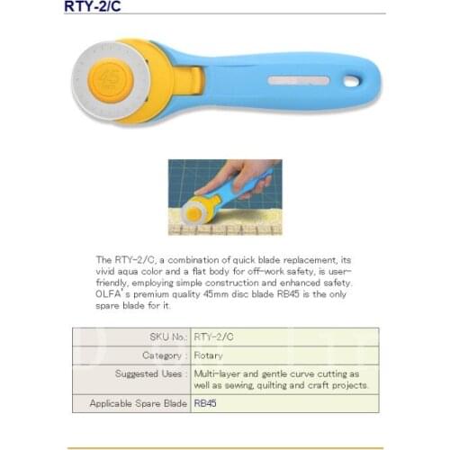 Airlfa hot selling for OLFA 45mm Splash Rotary Cutter Knife RTY-2/C original made in Japan very high quality