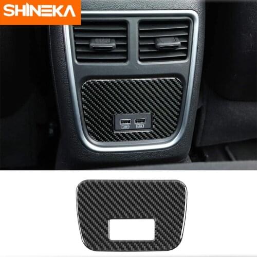 SHINEKA Interior Mouldings for for Charger Real Carbon Fiber Rear Air Condition Outlet Vent Trim for Dodge Charger 2015-2019